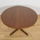 Table à manger ronde en teck extensible des années 1960, Danemark
