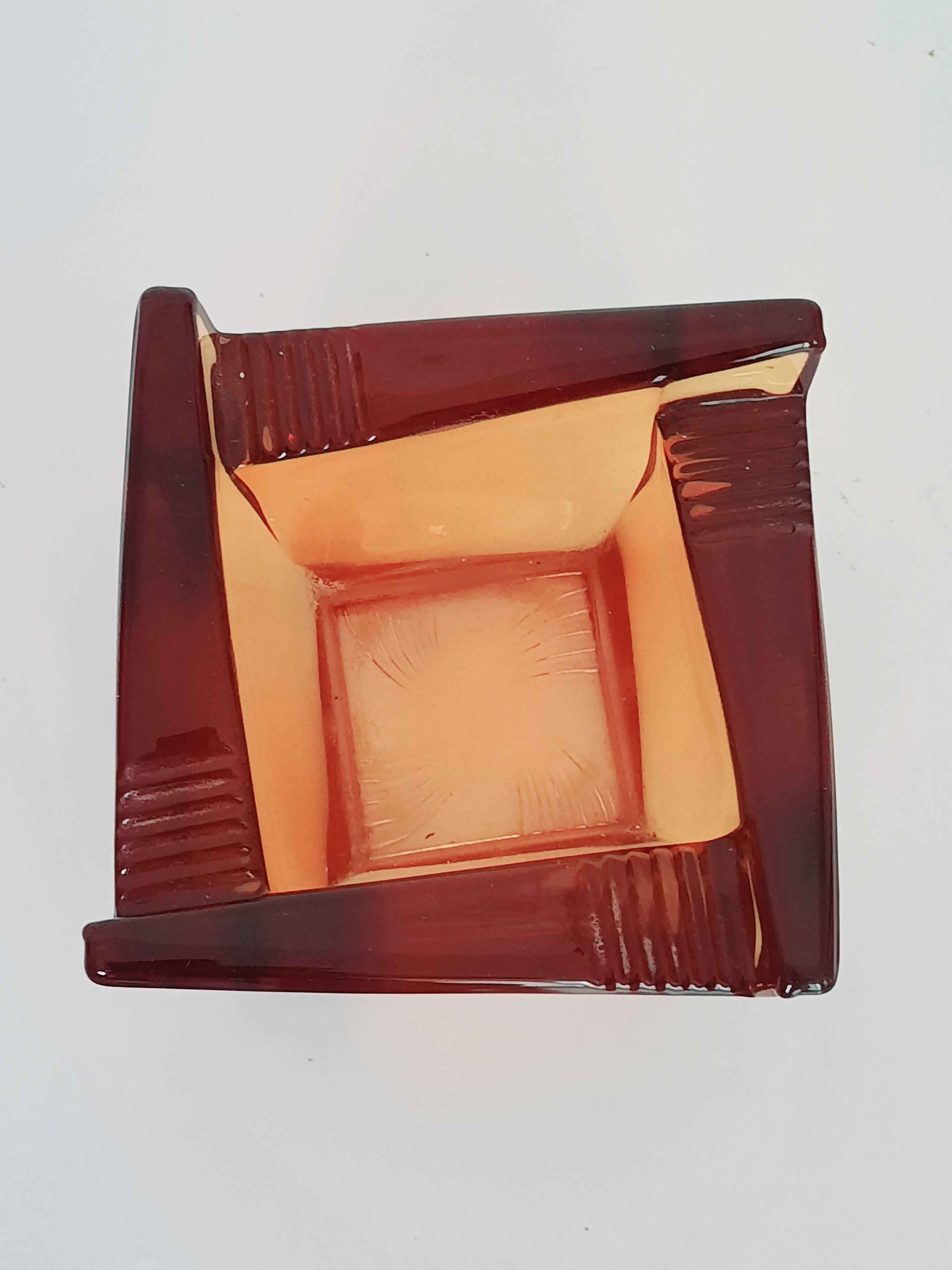 Art Deco style amber glass empty pocket