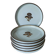 lot de 6 assiettes plates en grès émaillé fleurs 1970