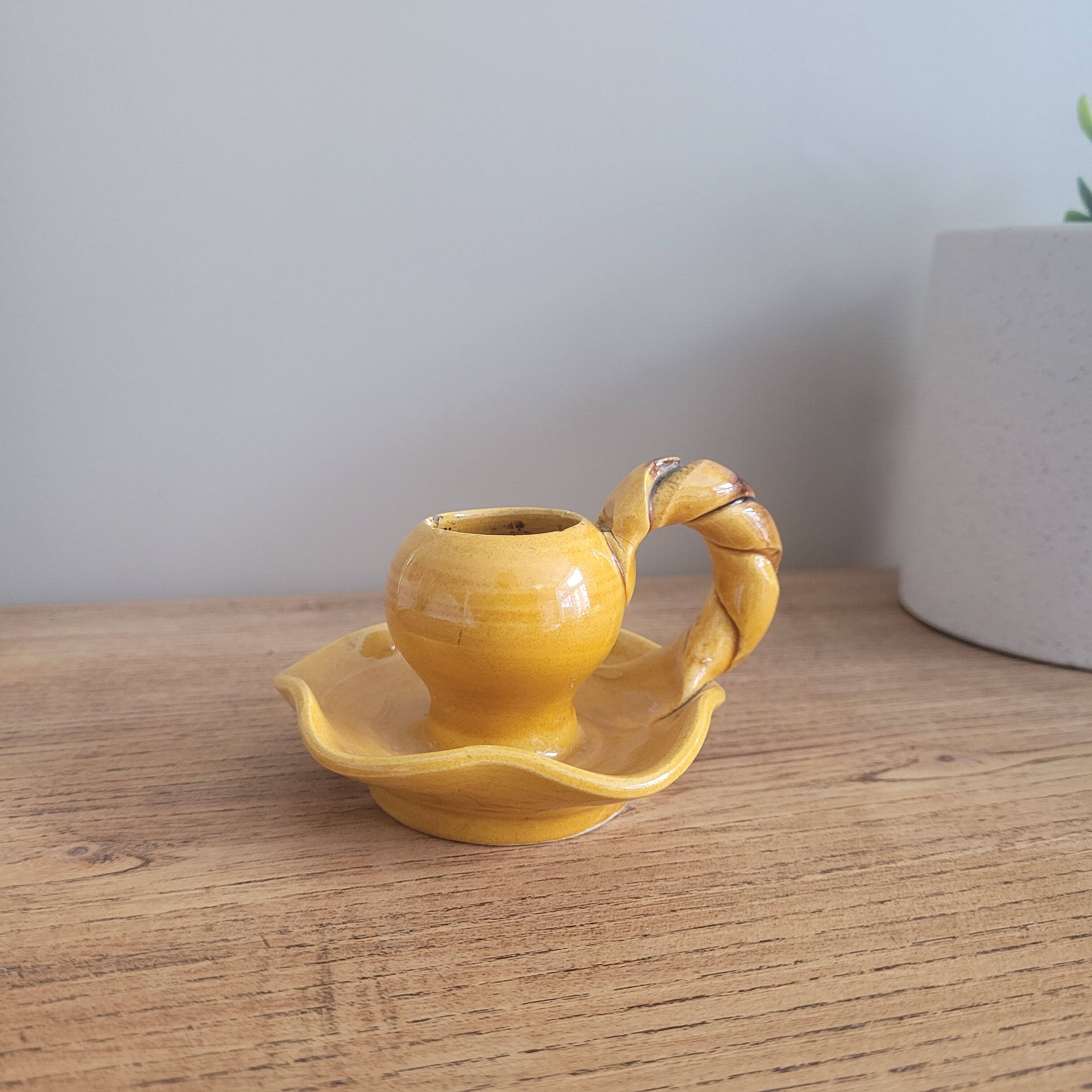La Redoute x Selency ceramic candle holder 11 yellow