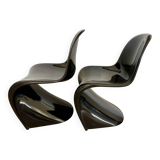 Pair of Verner Panton fiberglass S chairs, series 1, 1967