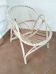 Fauteuil coquille en rotin blanc