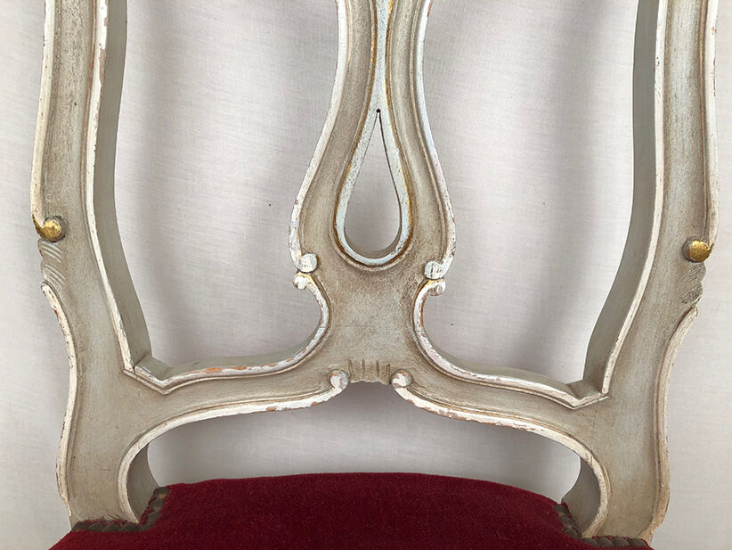 Series of six high-backed chairs in Venetian taste