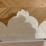 Old carved white patinated pediment - 115cm