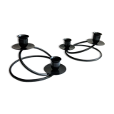 Pair of candlesticks candlesticks black wrought iron