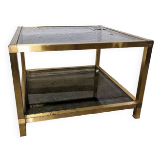 Gold coffee table and smoked glass