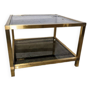 Gold coffee table and smoked glass