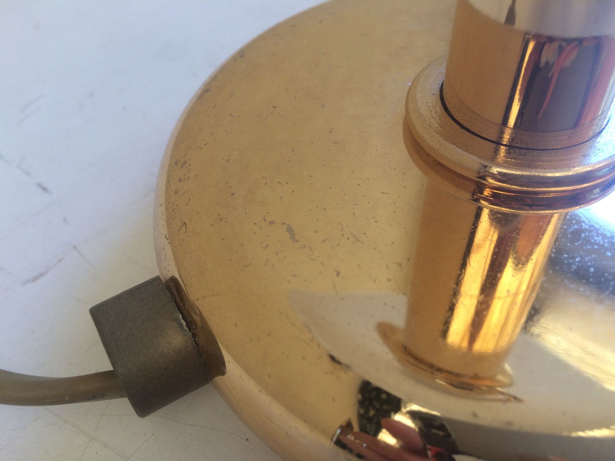 Modernist lamp vintage 70 Murano glass & brass