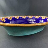 Oblong hollow dish in Longwy earthenware MP Chevallier Renaissance