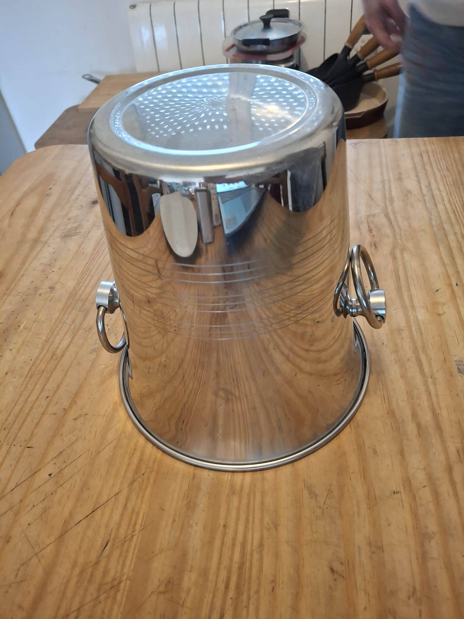 Vintage stainless steel champagne bucket – Guy Degrenne – French manufacturing, design
