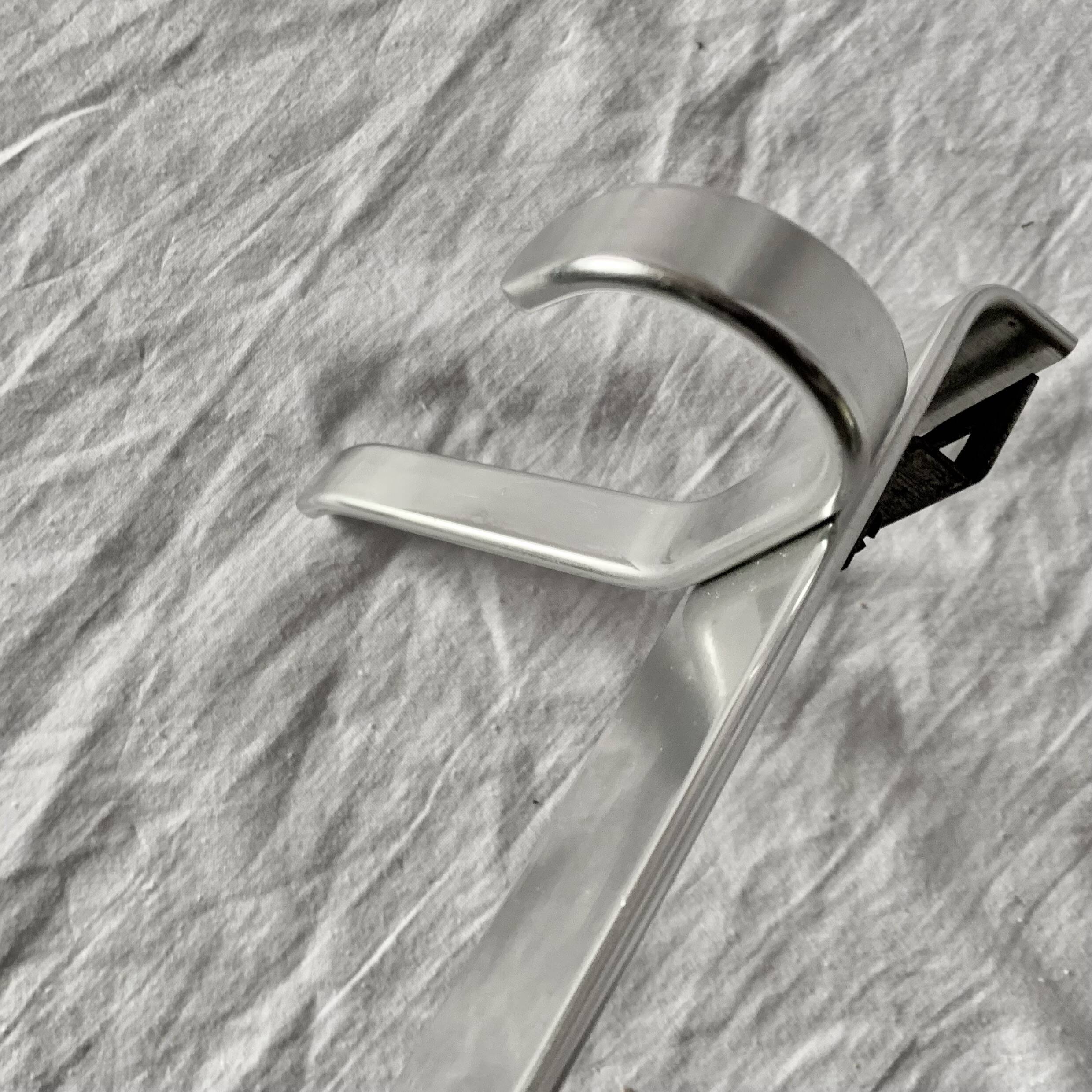 Vintage anodized aluminum wall coat rack - 3 hooks