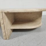 pair of low tables in travertine, Italy 1980s
