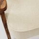 Vintage armchair with rustic wood and beige bouclé design by Chierowsky.