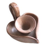 Bougeoir à main forme de coeur grès vernissé