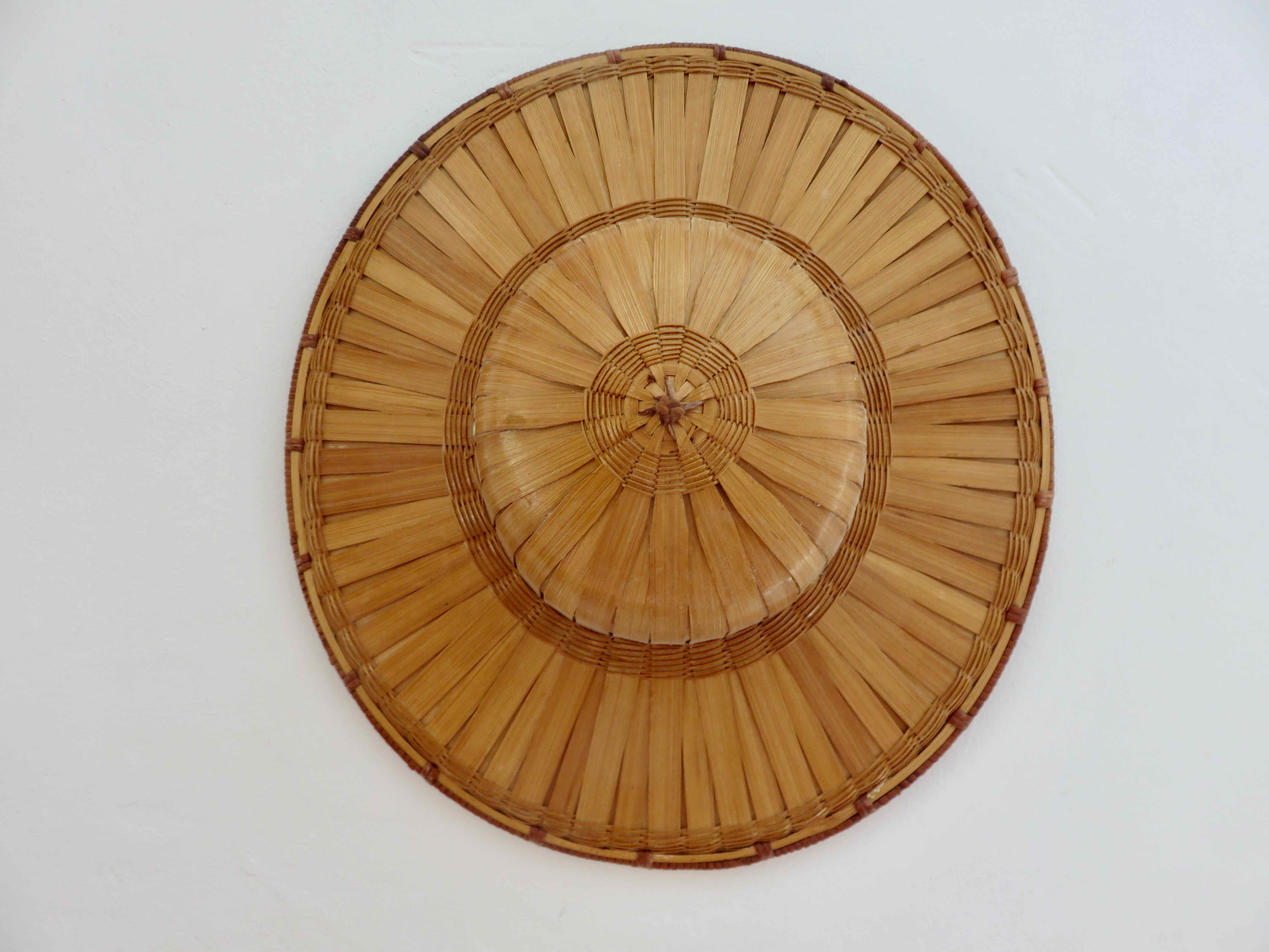 Hat colonial helmet in bamboo 70s