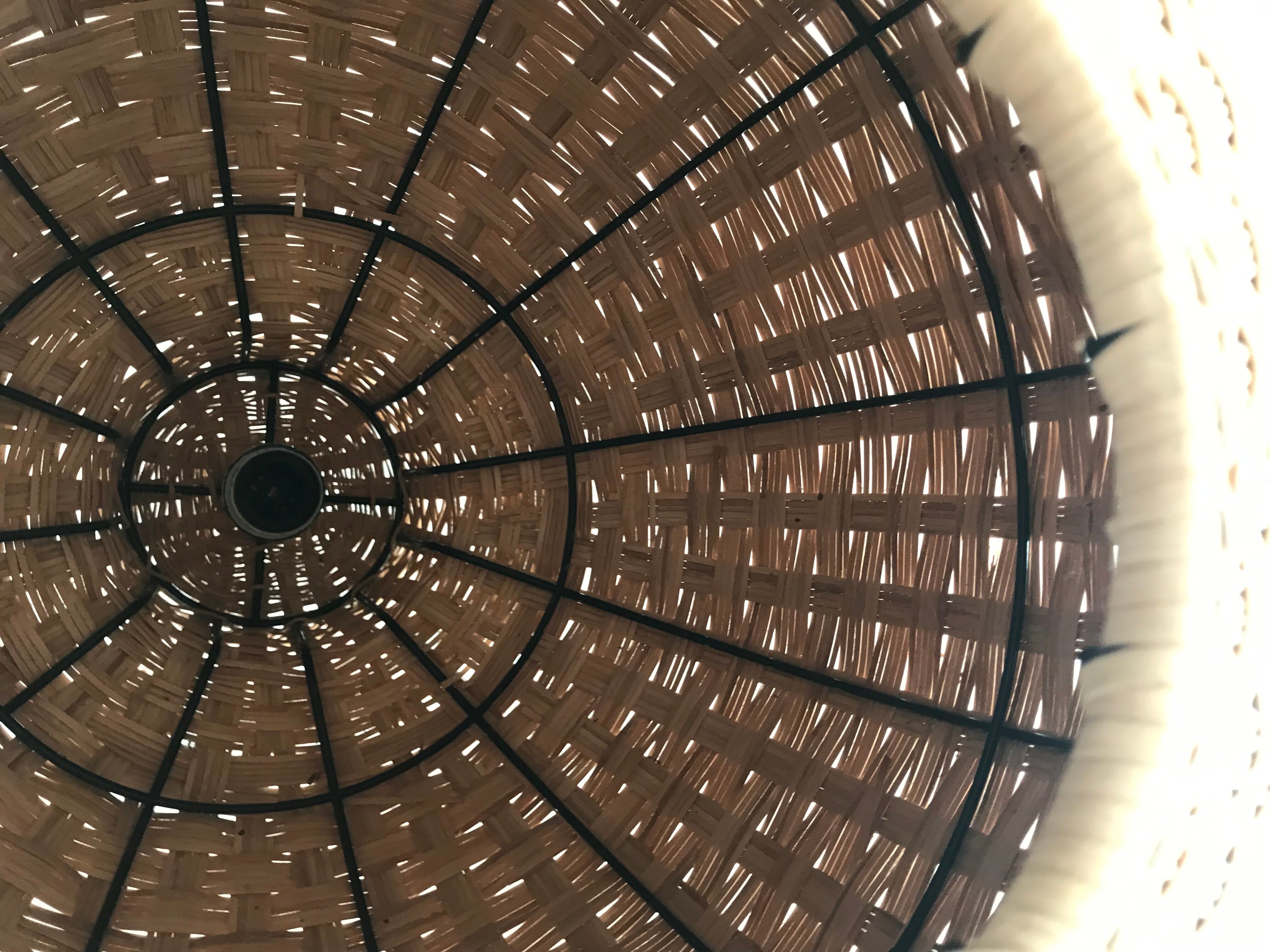 Rattan ball chandelier