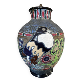 Amphora lamp vase Czechoslovakia Art Deco H 30 cm