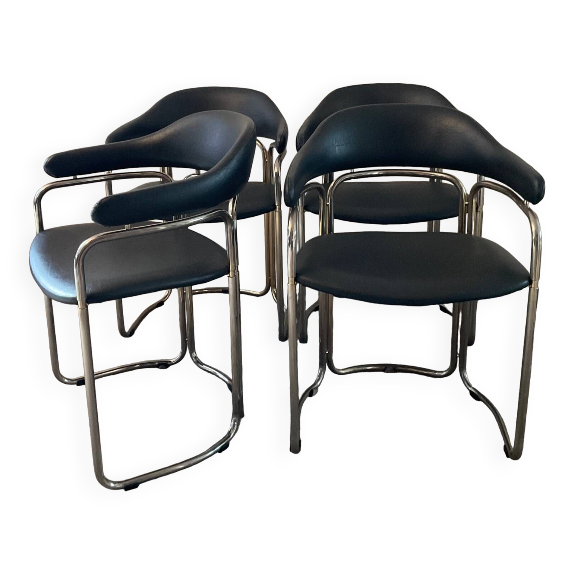 Series of 4 Italian armchairs by Otto Gerdau 70s