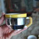 Series of 6 ceramic and stainless steel cups - 70s - Vintage