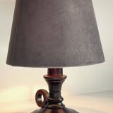 Vintage wooden candle holder lamp