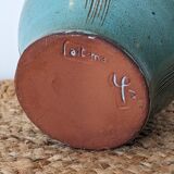 Ceramic pot with rattan handle