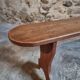 Banc en bois de cerisier français, années 1930, banc étroit en bois