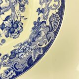 Blue earthenware salad bowl with floral and bird decoration, early 20th century