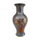 Vintage tin vase with gold floral decoration