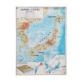 Old school map MDI Indian Union Pakistan Ceylon / Japan Korea