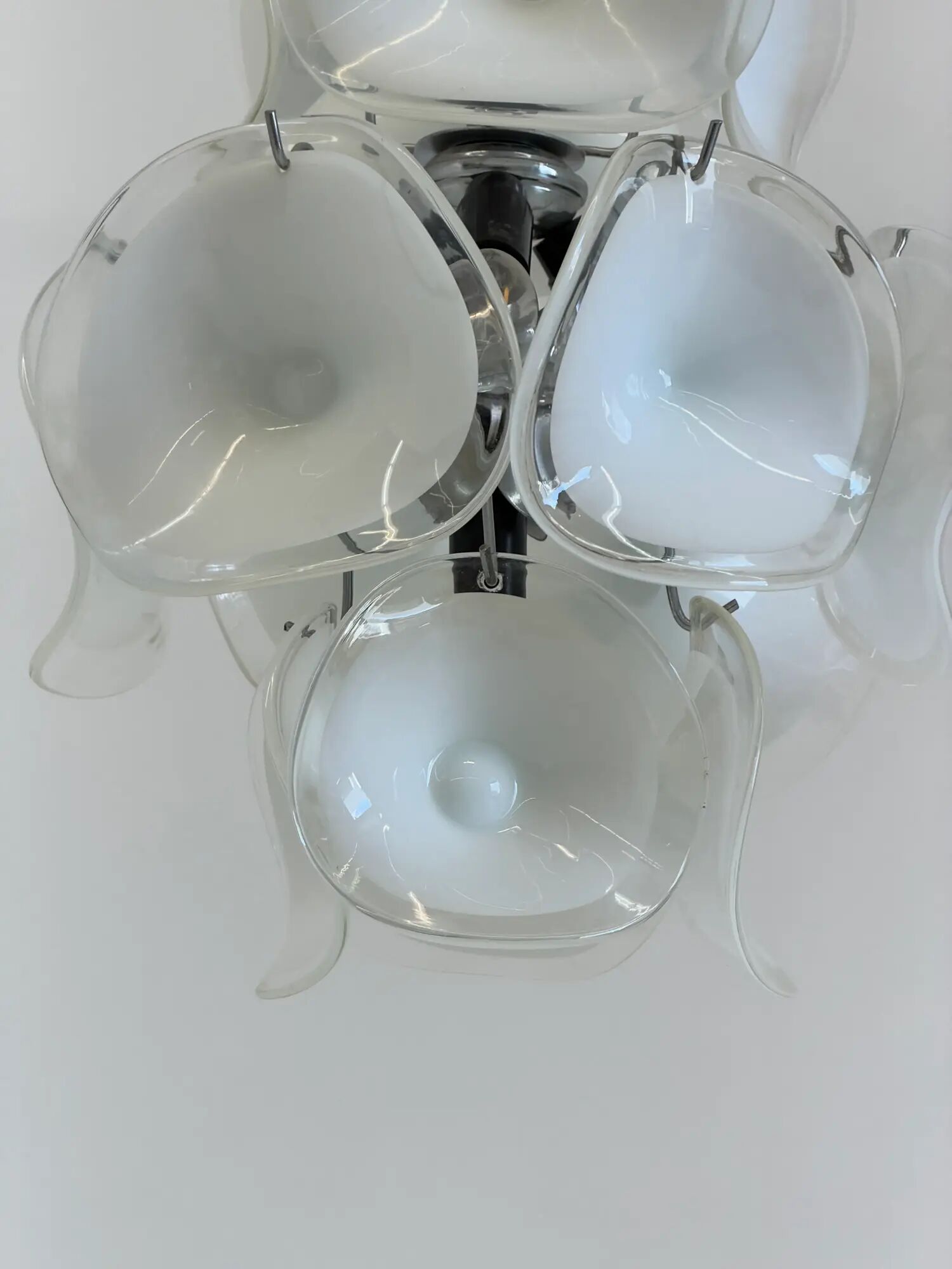 Gino Vistosi Murano glass chandelier with glass discs