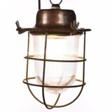 Industrial cage lamp green