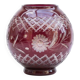 Burgundy cut glass vase or candle holder