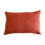 Coussin en drap de cachemire 1970 réversible lin ancien 60x40