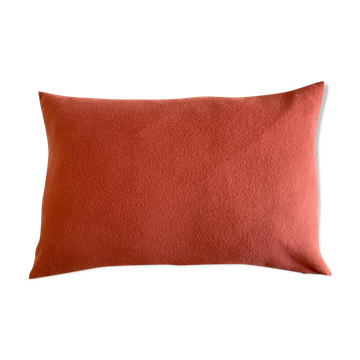 Coussin en drap de cachemire 1970 réversible lin ancien 60x40