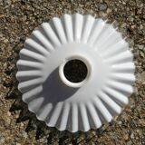 Pendant lampshade in white vintage serrated opaline