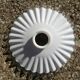 Pendant lampshade in white vintage serrated opaline