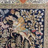 Tapis d'orient persan fait main Ghoum en soie 168 x 105
