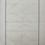 Old drawing - study of geometry - Ecole Royale Polytechnique 1824