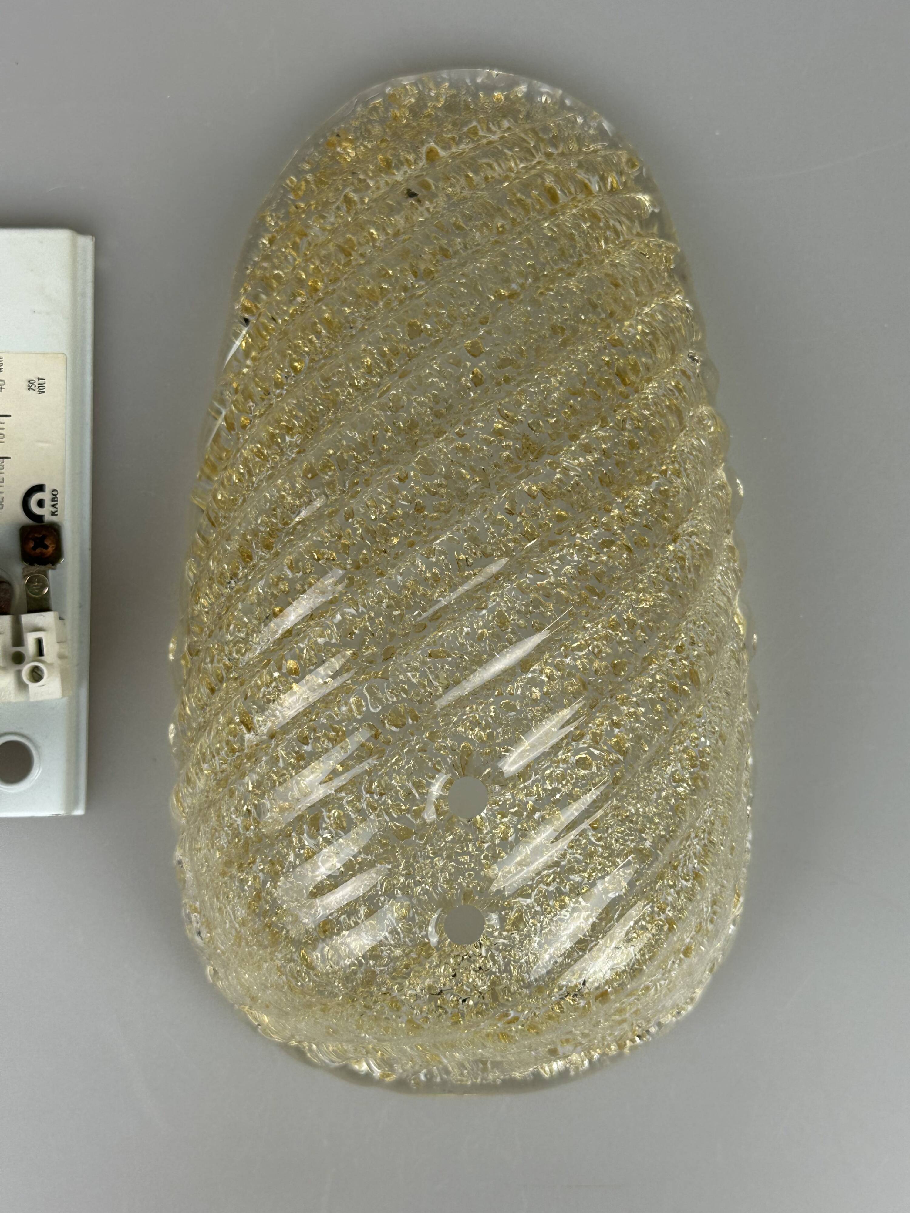 1960s/70s Lamp/Wall Light, Glass, Brass, Leaf, Space Age Design