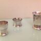 Timpani, shell and round of silver metal / vintage towel 50s-60s