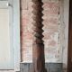 Vintage turned wooden press screw column