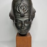 Bust of Amenophis III in patinated plaster in imitation of stone, 45 cm