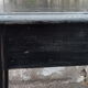 Black lacquered pine desk table