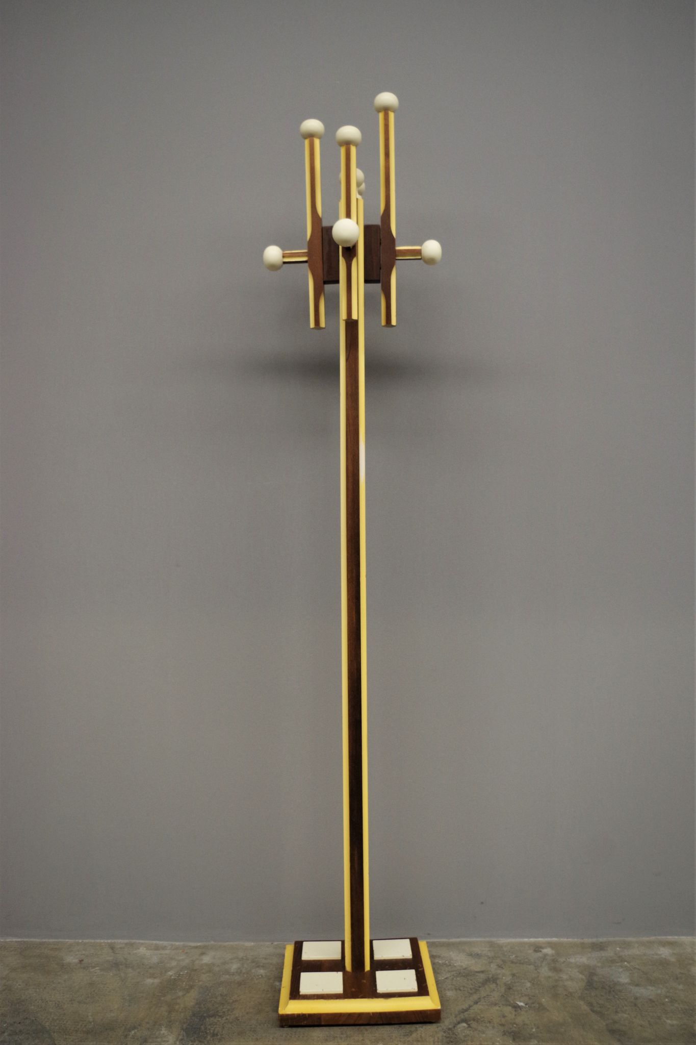 Wooden column coat rack  1965