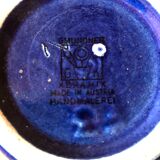 Pair of vase old gmundner keramik ceramic blue & white austria vintage