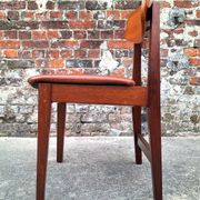 Vintage Scandinavian chair in teak, antique seating furniture.