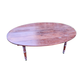 Table with oval oak shutters 190cm