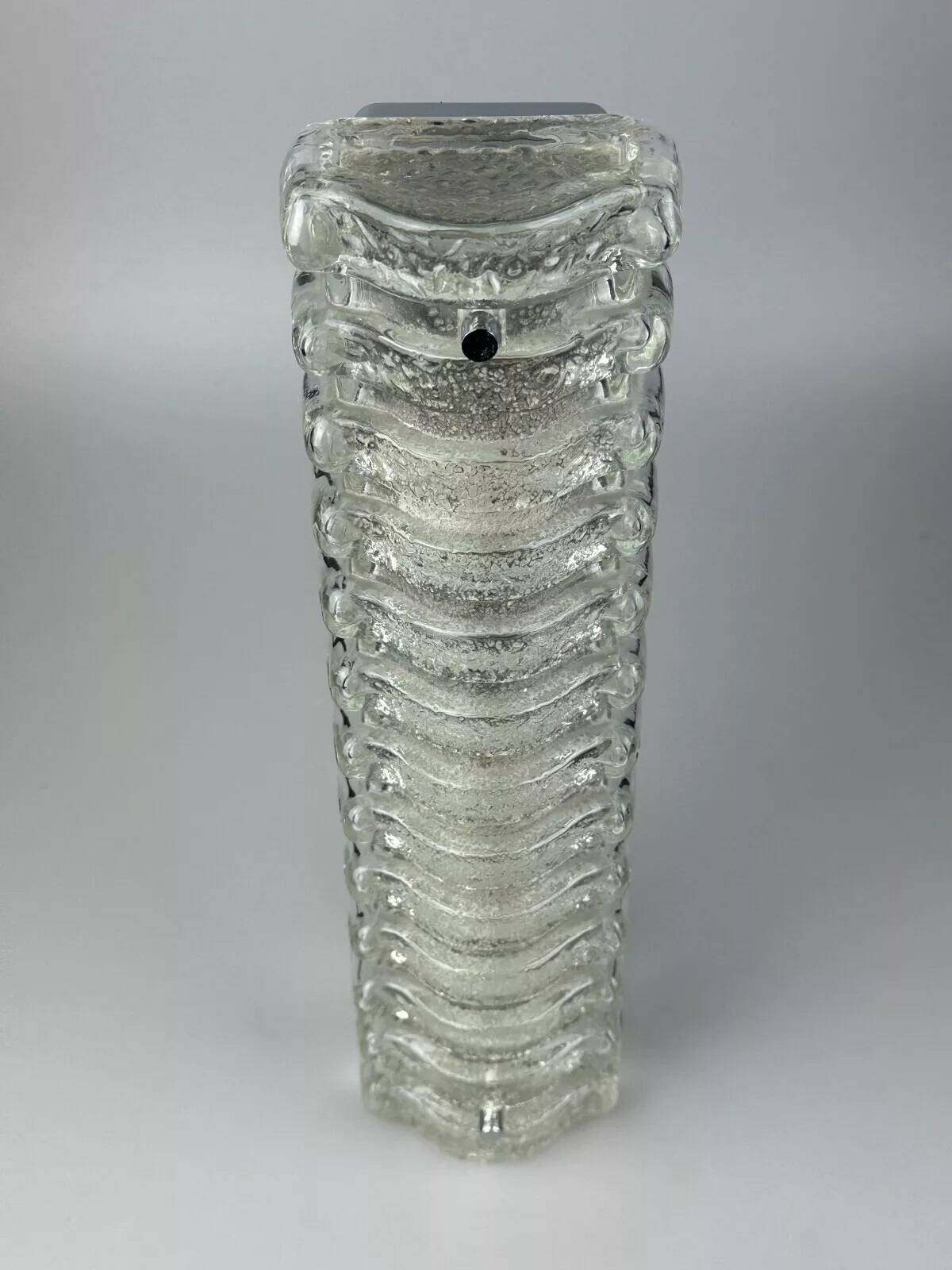 60s 70s wall lamp Limburg Germany Wall Sconce Ice Glass Chrome Space Age