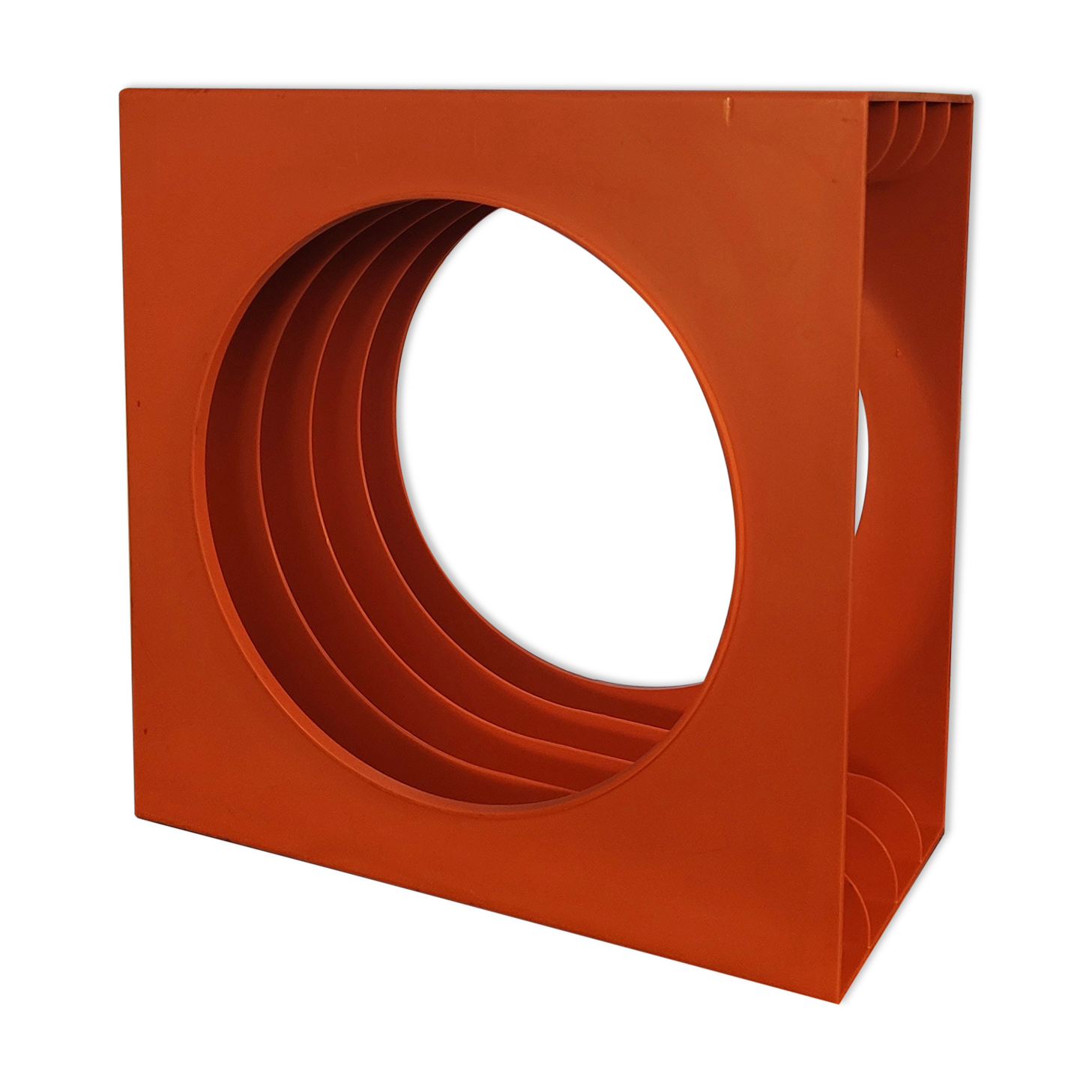 Orange vinyl holder 70s Schweizer-design