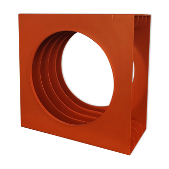 Porte-vinyle orange années 70 Schweizer-design